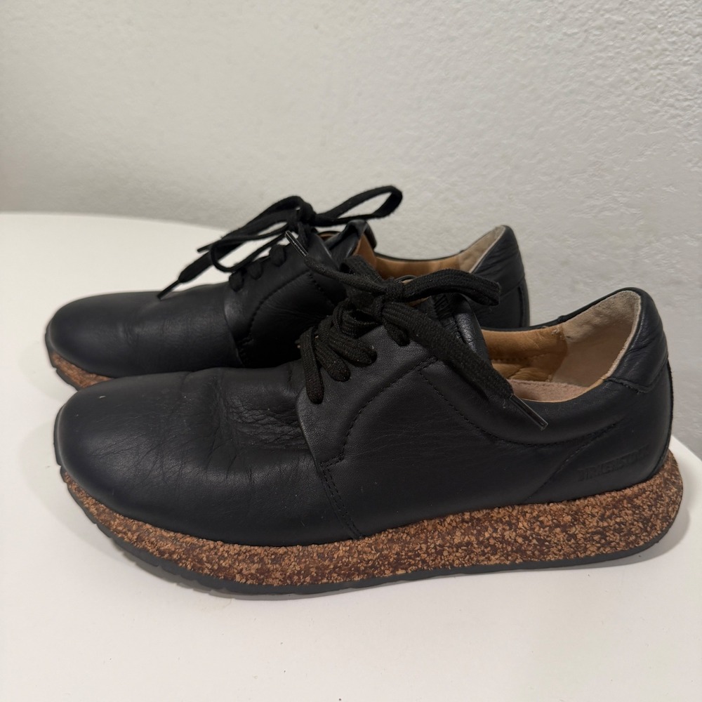 Birkenstock Bend Low Black Leather Lace Up Sneakers Shoes Women 38 L7 M5